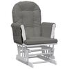 Rocking Chair with Footstool Gliding Dark Grey Fabric