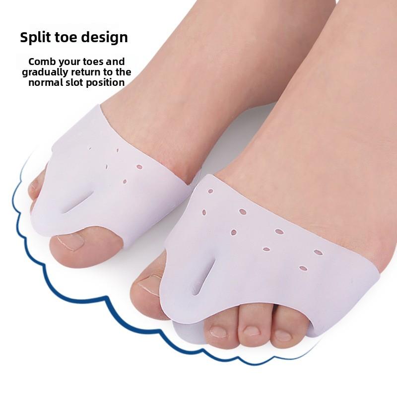 Daumen Eversion Zehenspreizer mit Loch Fuß Verdickung Stoßdämpfung Massage Vorfußpolster Tag und Nacht Großzehenknochen Korrektur