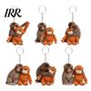 Colorful Desk Decoration Monkey Keychain 2D Acrylic Cute Holding Plush Toy Accessory Hanging Pendant for Backpack Purse Car Keys Aceessory Collectible