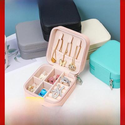 Seyahat Mücevher Saklama Kutusu - Taşınabilir Kolye Küpe Yüzük Düzenleyici Fermuarlı Çanta
