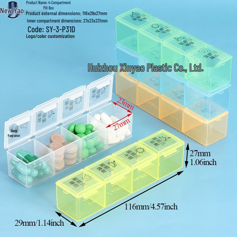 Seven-Day Pill Organizer: Morning, Noon, Night Portable Capsule Case with Large Capacity