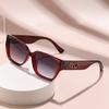 Large Frame Trendy Sunglasses Wide Foot Hollow Letters Sunglasses Women's Fashion Square Frame Sunglasses