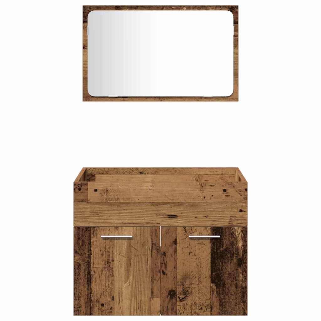 Bathroom Furniture Set 3 pcs Reclaimed Wood 60 x 38.5 x 46 cm