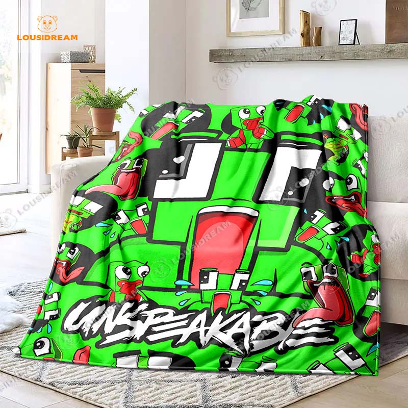 

Мультяшное невыразимое лягушачье лицо, забавное фланелевое одеяло