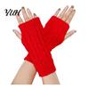 Knitted Arm Warmers for Women Ribbed Wrist Warmers, Stretchy Cable Fingerless Gloves, Lightweight Warm Sleeves Soft Mitten, Half Finger Autumn Winter