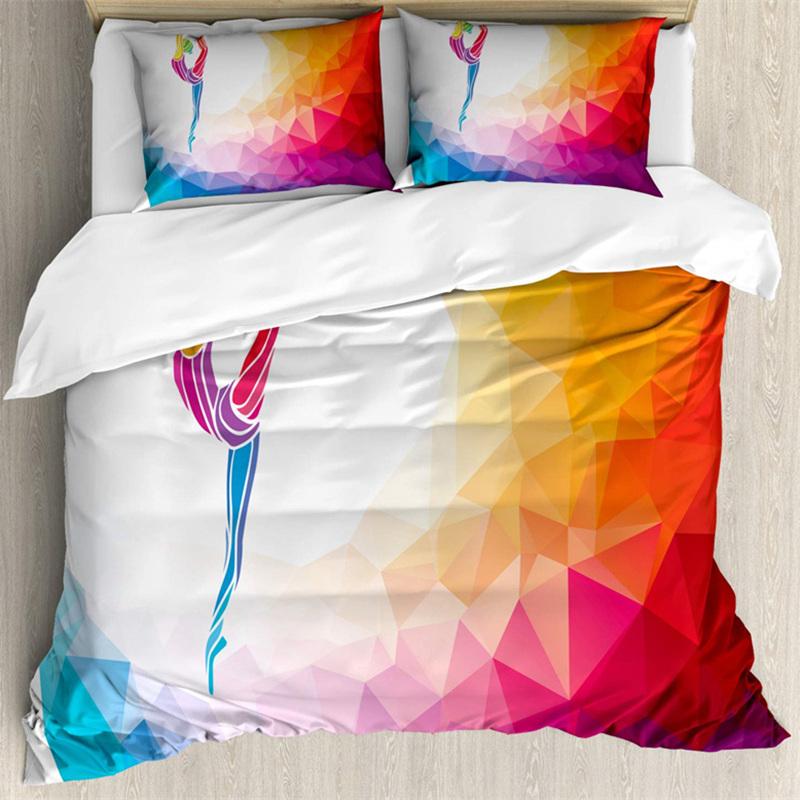 Poszewka na kołdrę gimnastyczną Ładna dziewczyna baletnica tancerka zestaw pościeli z mikrofibry motyw sportowy poszewka na kołdrę Twin King dla miłośnika gimnastyki