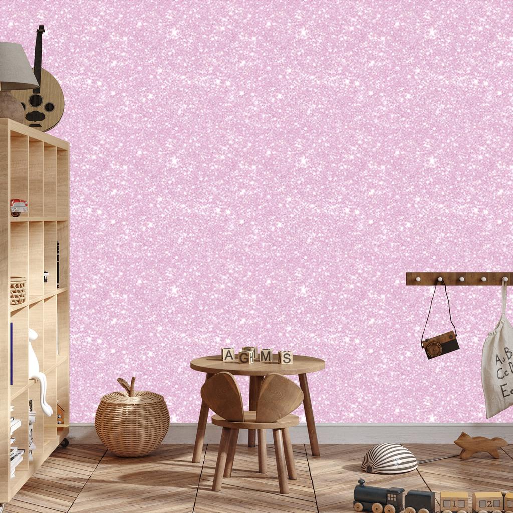 Powder pink glitter wallpaper, powder pink center 50x1000