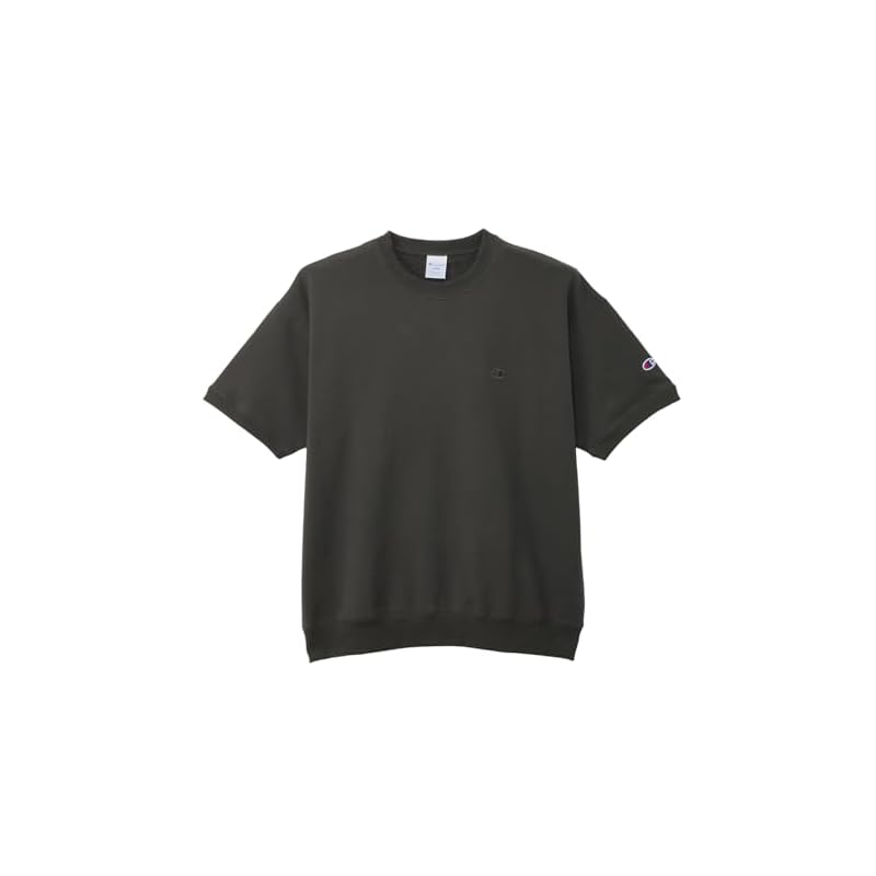 [Champion] Short-sleeved Sweatshirt with Embroidered Logo, Crewneck Sweatshirt, BASIC C8-D011Z-055-XL