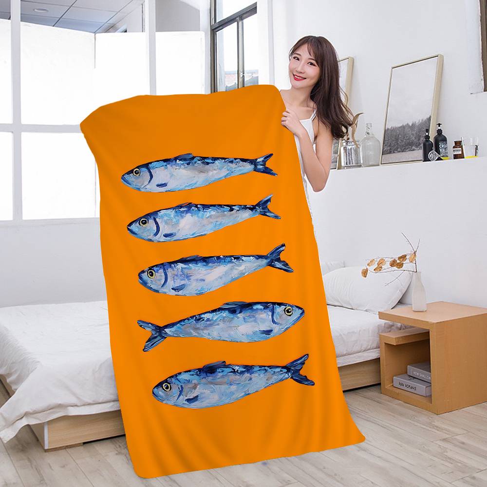 Colorful Sardine Big Microfiber Beach Towels Quick Dry Towel Sand Beach Towels Pool Towel For Travel Swim Pool Yoga