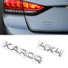 MetaL 3D Badge Logo Car Rear Trunk Body Sticker Letter Emblem For Skoda Karoq 4X4 Accessories Glossy Black Matte Black