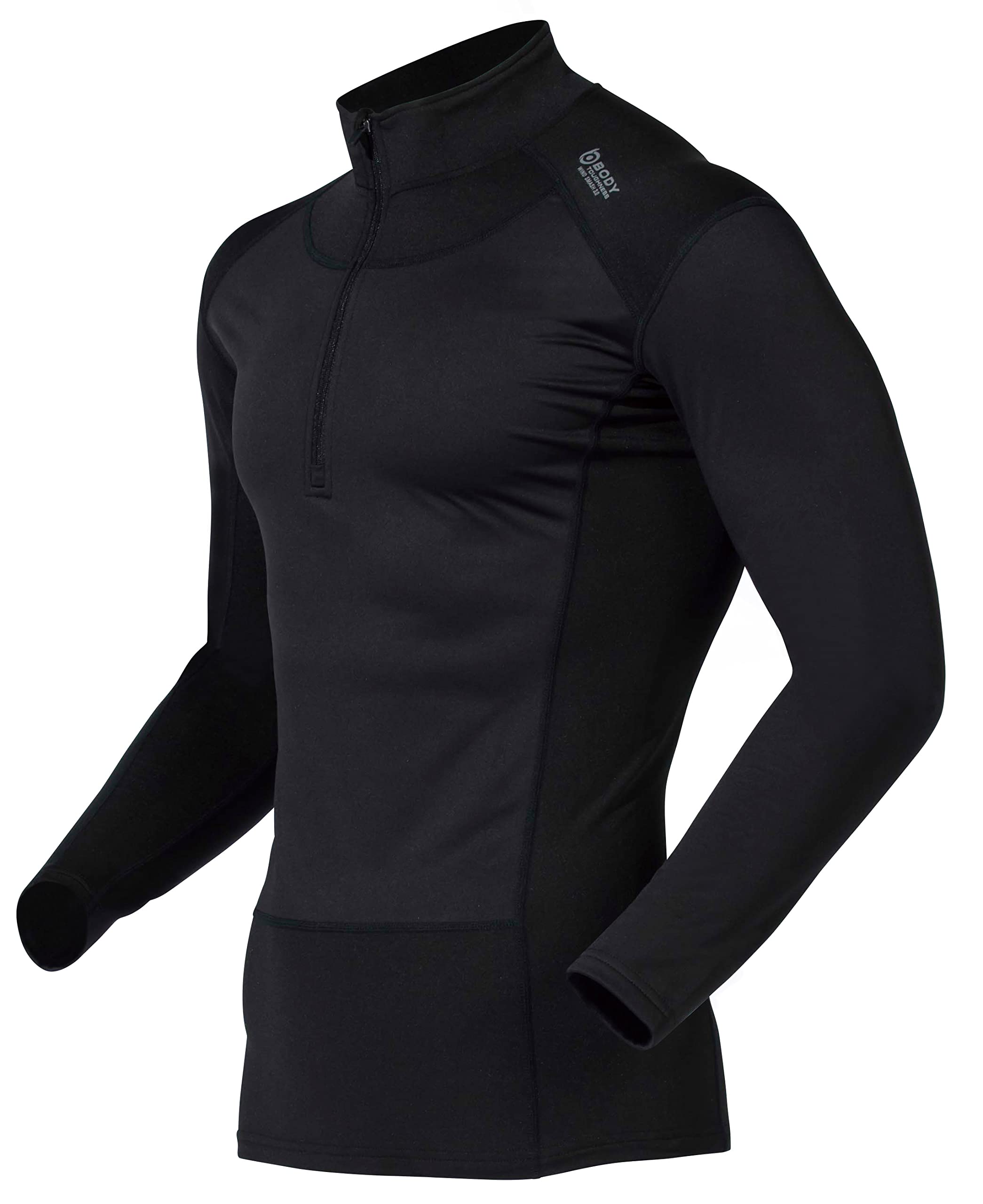 

Otafuku Glove Winter Shirt Stretch Size M High-Neck [Half-Zip, Windproof, Material, Moisture-Wicking, Quick-Drying, Deodorizing] JW-197 Black, чорний