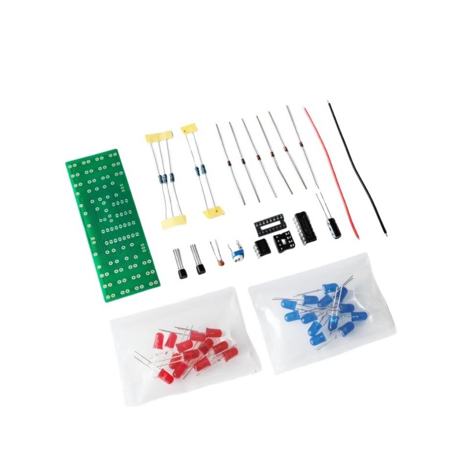 NE555 CD4017 IC LED DIY Electronic Lights Kit Red Blue Dual-Color DIY Kit Strobe Electronic Suit Flashing Lights Components