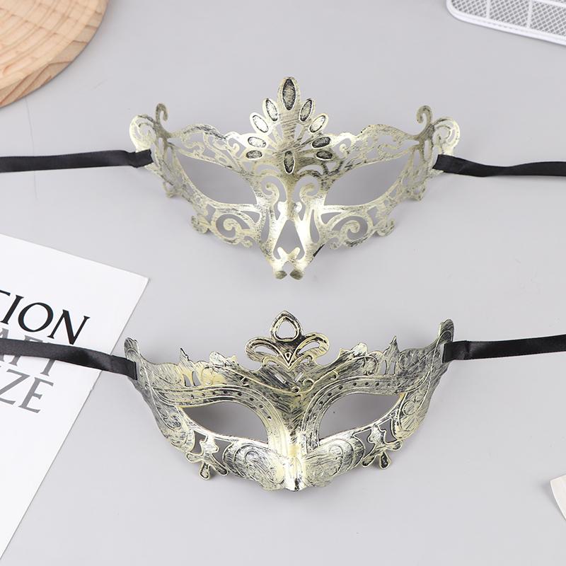 2Pcs Halloween Mask Retro Half Face Costume Masks Masquerade Party Decorations Plastic Women'S Props Dance Mask
