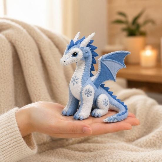 Kit de Patchwork DIY de Animales Árticos para Principiantes, Kit de Costura de Animales Guardianes de Invierno, Kit de Manualidades de Animales de Peluche 3D y Criaturas Míticas para Decoración del Hogar