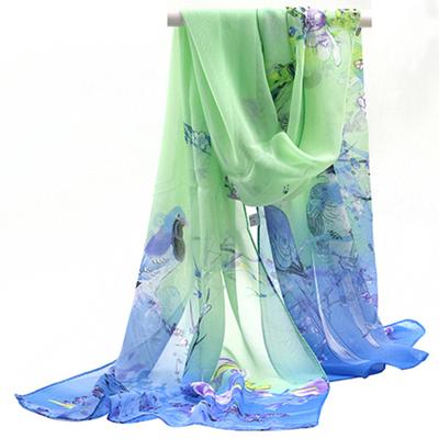 Mode Frauen Lange Chiffon Stola Gekritzel Blume Gedruckt Weiche Sun Block Schal
