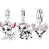 Orstarry S925 Silver Charm Cute Animal Cow Spotted Deer Bead Pendant For Bracelet DIY Jewelry Making Women Gift