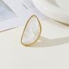 Modischer Damenring Oval Spitz zulaufende Form Metallrahmen Unregelmäßiges Design Verstellbarer Ring Geeignet für verschiedene Fingergrößen