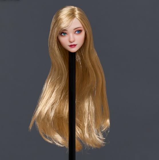 Toy Hobby Scale Action Figure Head with Pearl White Moveable Heterochromatic Asian Compatible with TBLeague and Other Action Figures and Clothes Not