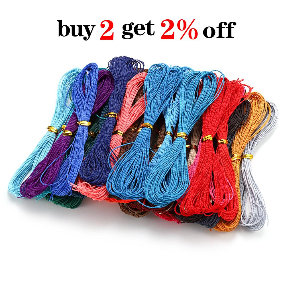 38 Colors 10m/pc 1mm Waxed Cotton String Beading Cord Rope For DIY Handmade Necklace Bracele  Jewelry Makings  Supplies
