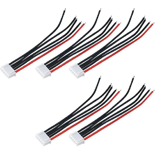 Antrader 4S Battery Balance Charger Silicone Wire Extension Cable for Li-Po Batteries, 14.8V, 3.9-inch, 5pcs