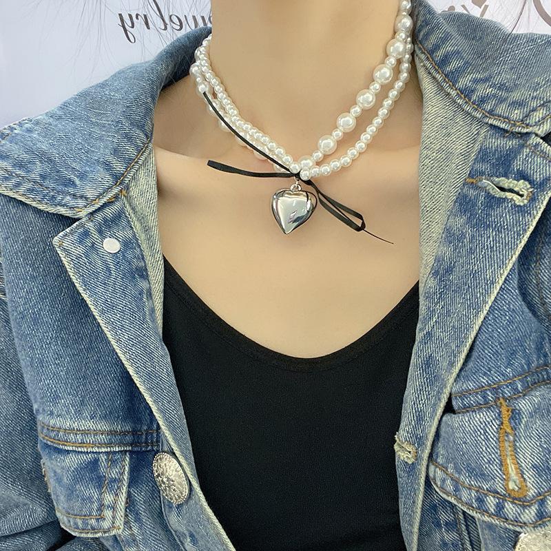 Exaggerated Cyber Multilayer Bead Punk Collar Clavicle Chain Geometric Bead Necklace Female Beads