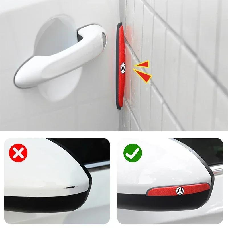 2026 Hot For Volkswagen VW 4pcs Rubber Anti Collision Strip Car Door Rearview Mirror Protector Stickers For Volkswagen VW Touran