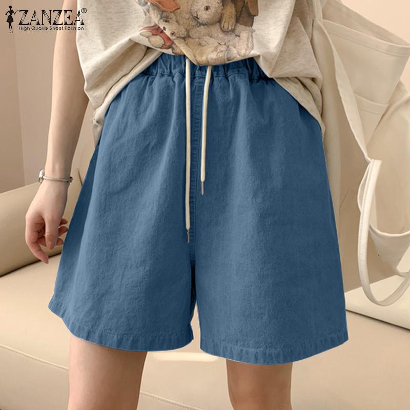 

ZANZEA Женские повседневные свободные летние шорты с эластичной резинкой на талии