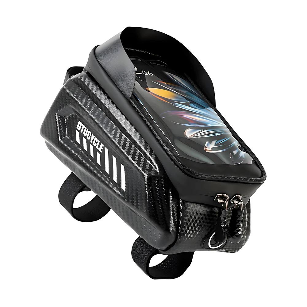 1L Bike Bag Front Bicycle Frame Bag Waterproof Phone Touch Screen Case Top Tube Cycling Bag Reflective Outdoor Cycling Gear