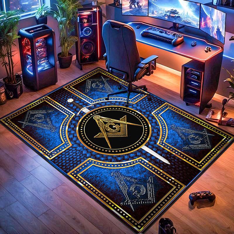 Freemason symbol rug, suitable for living room, bedroom, game room, computer room and home décor.