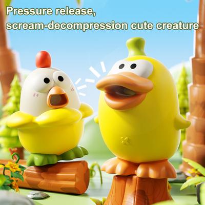 Squeaky Chick Squeeze Toy Stress Anxiety Relief Screaming Duck Sensory Toy Portable Travel Calming Decompression Animal Fidget Toy