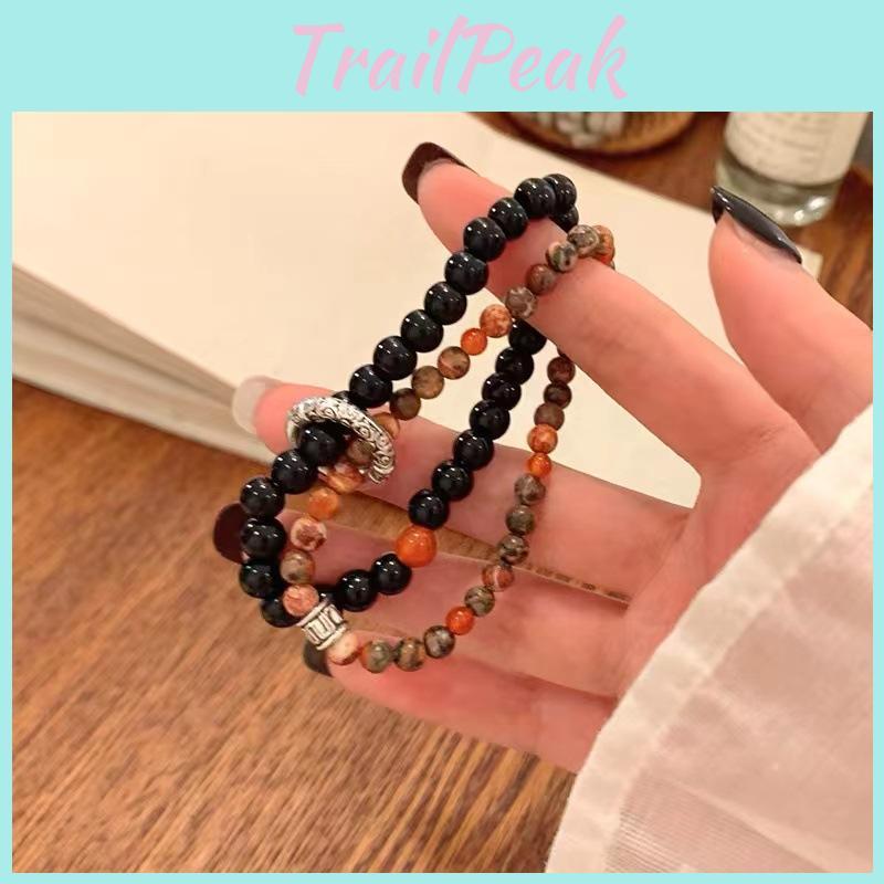 Handcrafted Ethnic Style Natural Stone Beaded Bracelet Unisex Design Geometric