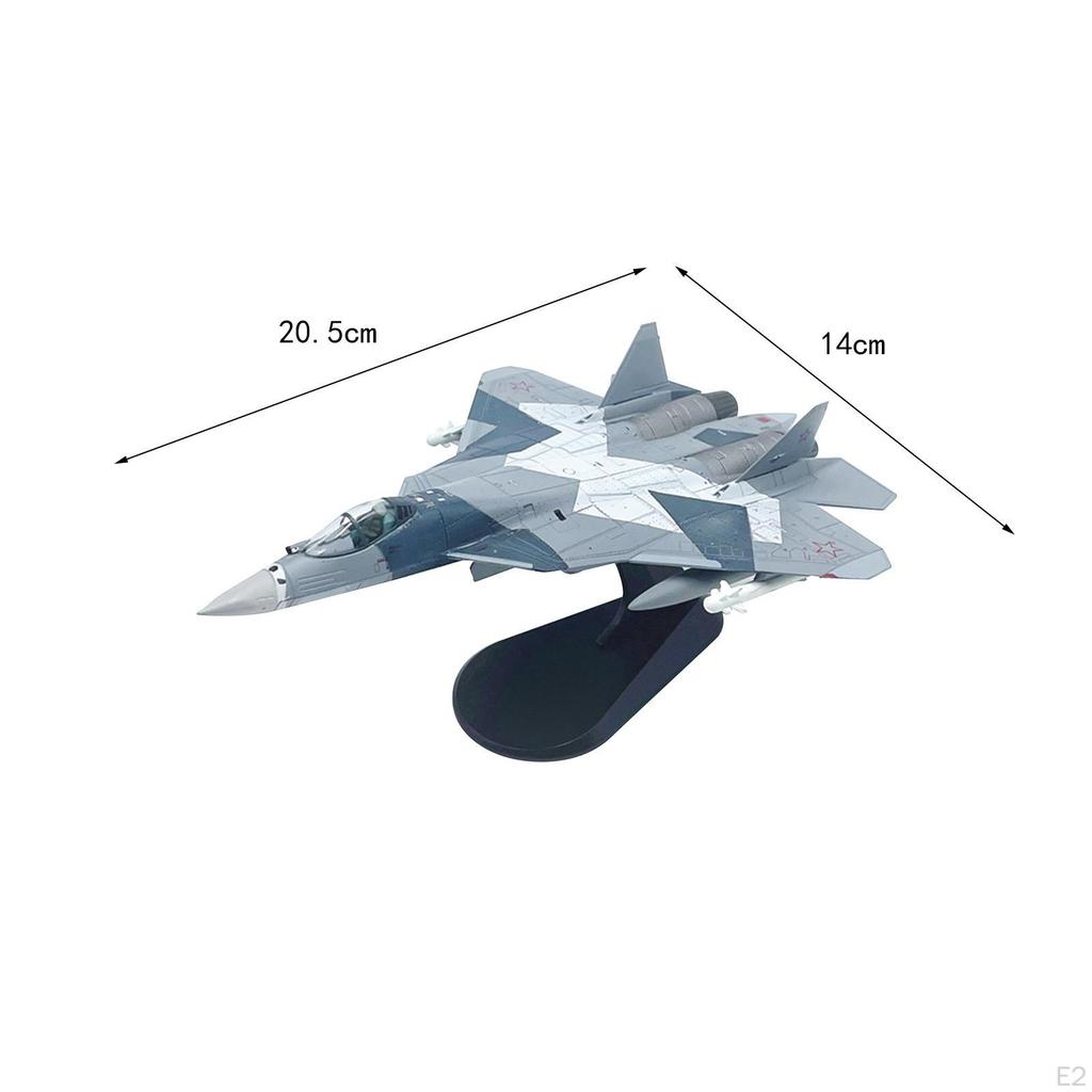 1/100 SCALE SU 57 Fighter Diecast Model High Detailed Collection Aircraft Airplane Display for Cafe,