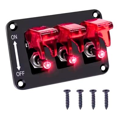 Azmio Switch Panel, Missile Switch, Toggle Switch, Car Rocker Switch (Red) [Parallel Import]