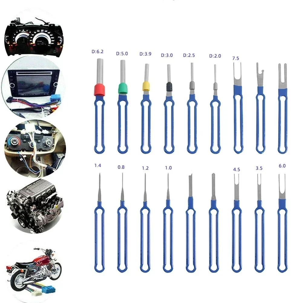 18Pcs Car Terminal Removal Tool Kit Depinning Tool Electrical Connector Pin Removal Car Stylus Wiring Crimp Connector Puller