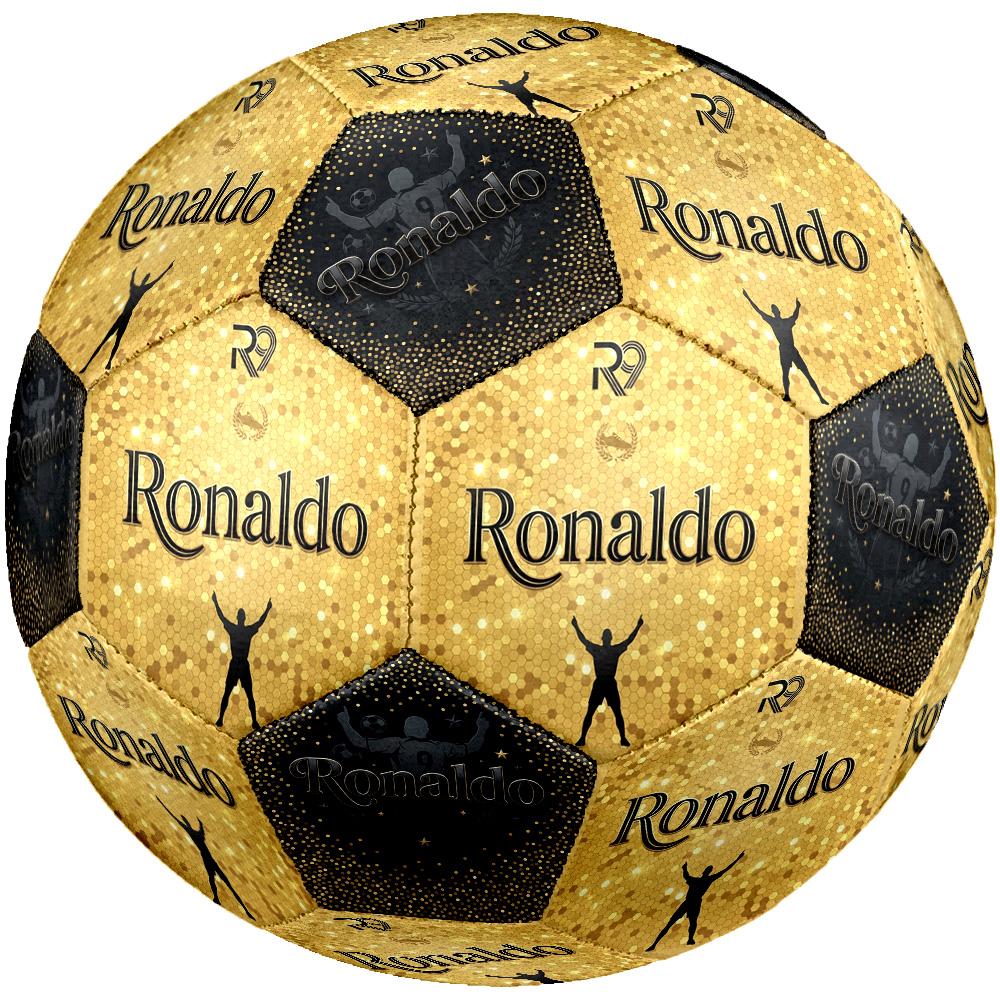 Ronaldo's Golden Marble Texture Soccer Ball Size 5 Football Machine Sewn Indoor/Outdoor Training and Matches Ideal for Soccer Enthusiasts