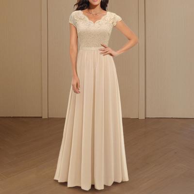 Rochie de seară Yousheng pentru femei, din dantelă, cu decolteu în V, lungă, din șifon, cu linie A, pentru domnișoare de onoare, rochie maxi pentru mama miresei, rochie de nuntă pentru invitați, pentru petrecere și bal