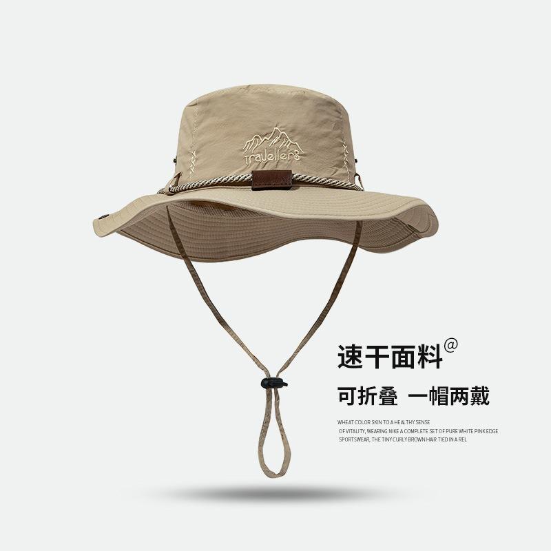 

Кемпинг Шляпа-ведро на шнурке Рыбацкая шляпа для походов на открытом воздухе Шляпа западного ковбоя Летняя женская шляпа-ведро с большими полями для рыбалки Adjustable хаки
