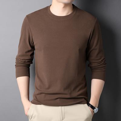 5A Antibacterial Double-Sided German Velvet Pullover Bottoming Shirt Autumn And Winter Men'S Wind-Proof Long-Sleeved T-Shirt Crew Neck Thermal Top