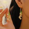 Red Berry Cluster Drop Earrings Fruit Inspired Dangle Earrings Gold Tone Hook Earrings for Women