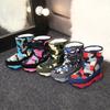 Children's 2024 Winter High-Top Camouflage Snow Boots - Warm Velvet-Lined in Black & Blue
