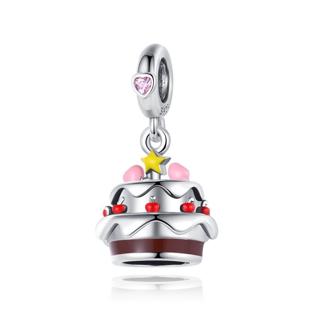 925 Silver Food Series Charms Beads Coffee Cup Bread Cake Ice Cream Pendant Fit Bracelet Necklace Women DIY Fine Gifts