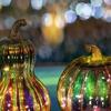 Glass Pumpkin Light Battery Operated LED Pumpkin Lantern Fall Lighted Pumpkin Table Centerpiece for Halloween Thanksgiving Home Decor