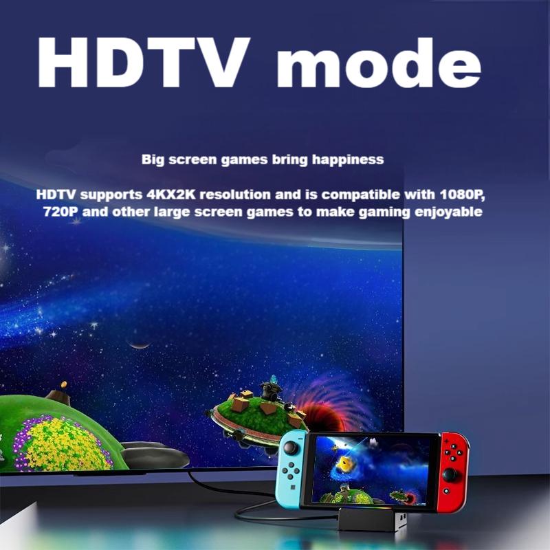 Tragbarer Dockständer mit RGB-Licht für Nintendo Switch/Switch2/Switch OLED, Tischladestation Docking Station Unterstützung Switch TV-Modus