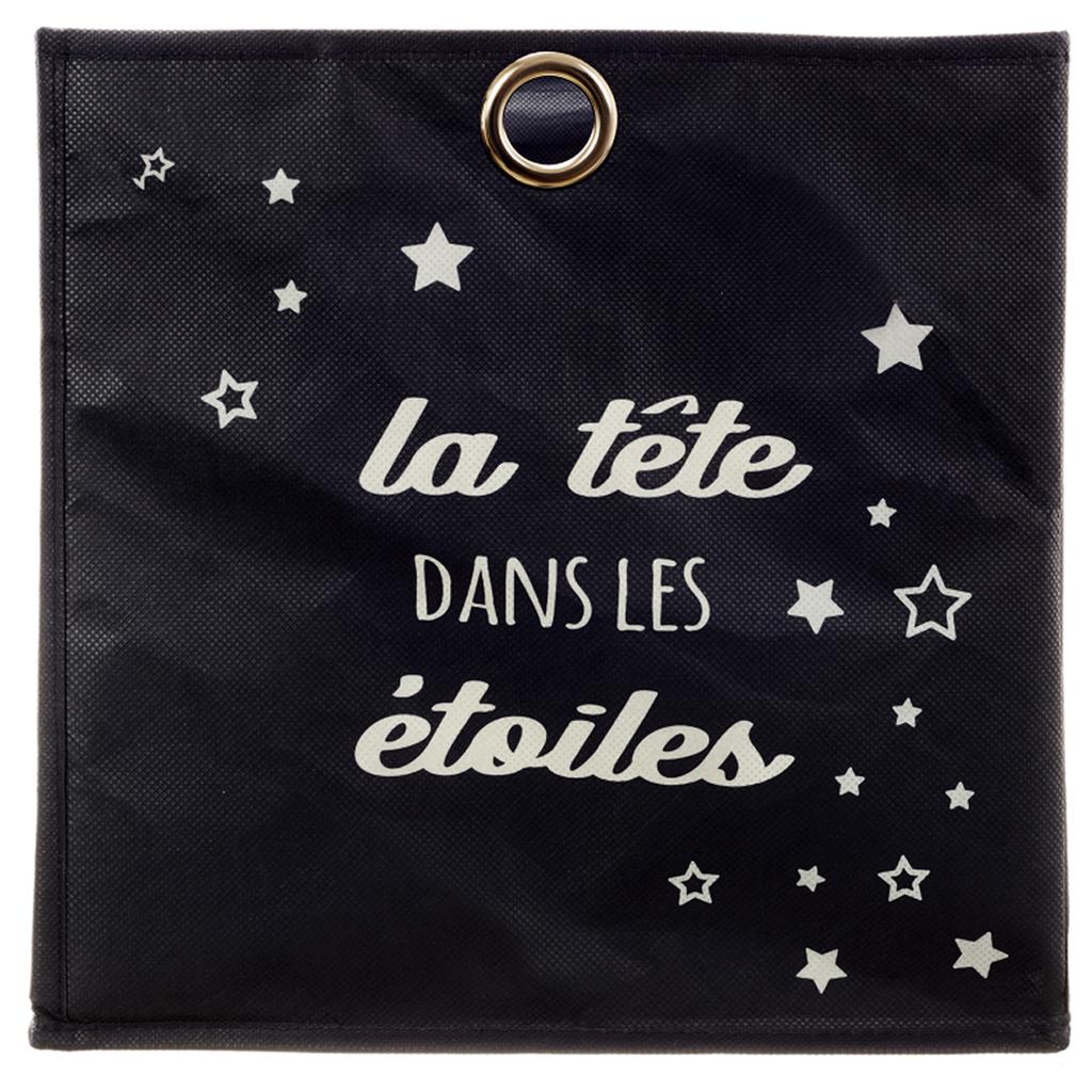 Les Trésors De Lily [A1798] - Aufbewahrungswürfel 'Head in the Clouds' schwarz - 30x30