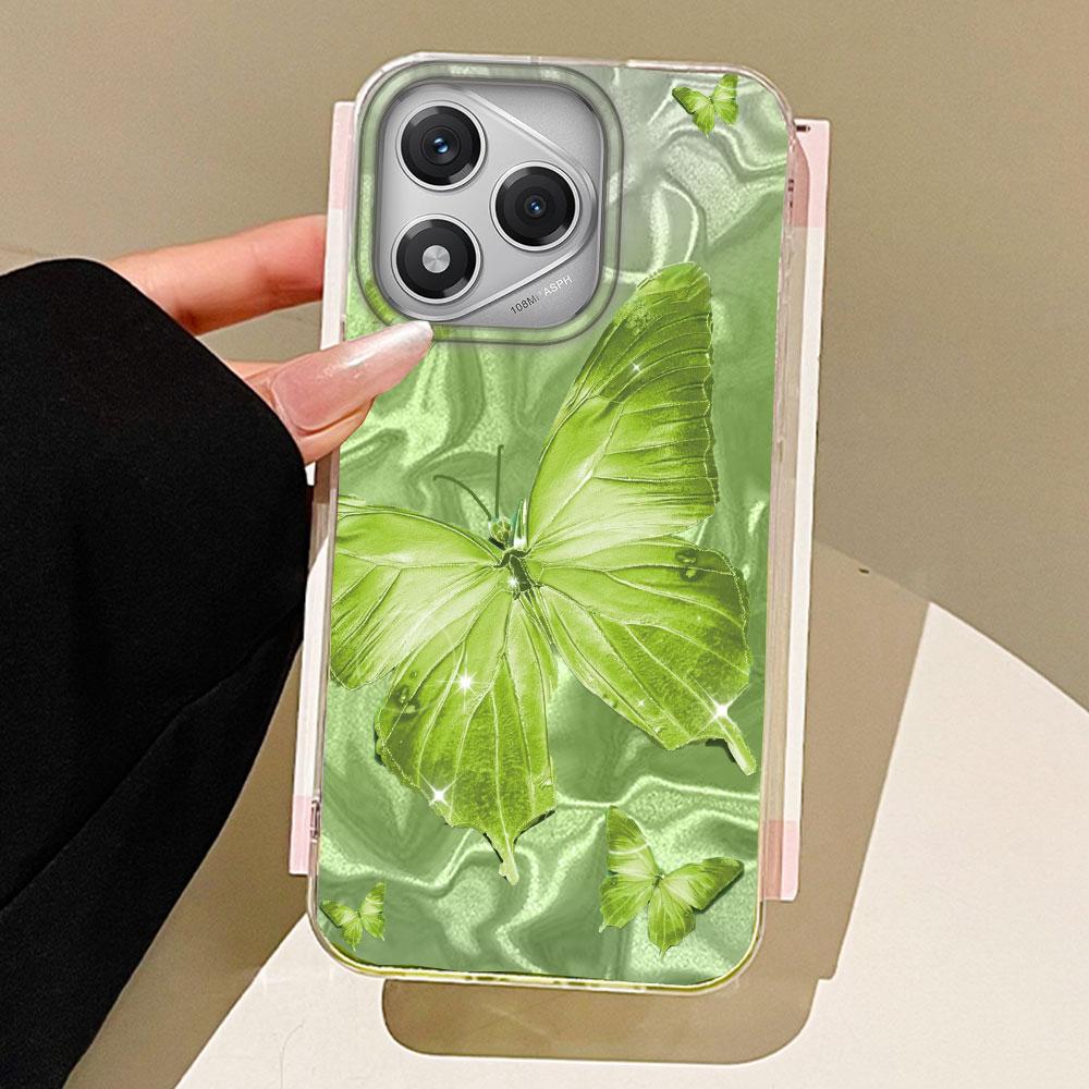Green Butterfly water Texture Phone Cases for Honor 400 200 Pro Magic 7 5 Lite X9a X9c X8a X8b X8c TPU Shell Silicone Back Cover