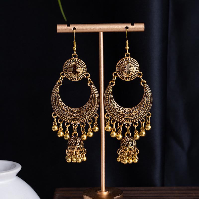 Retro Ethnic Bell Earrings: Unique Cross-border Design for Women