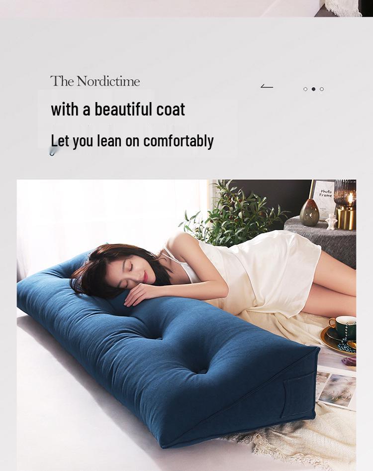 Triangle Large Backrest Lumbar Support Cushion - Solid Color Sofa & Bed Pillow