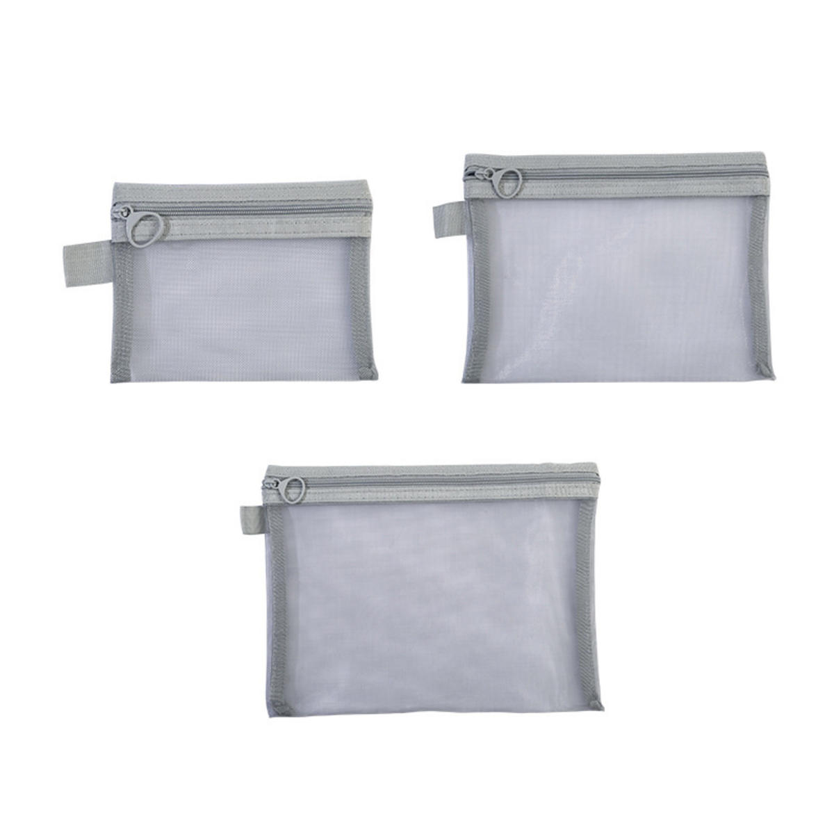 

Портативный сетчатый жесткий диск кард-ридер сумки наушники кабель передачи данных зарядные устройства сумка для хранения U-образный диск на молнии дорожный органайзер 3PCS серый