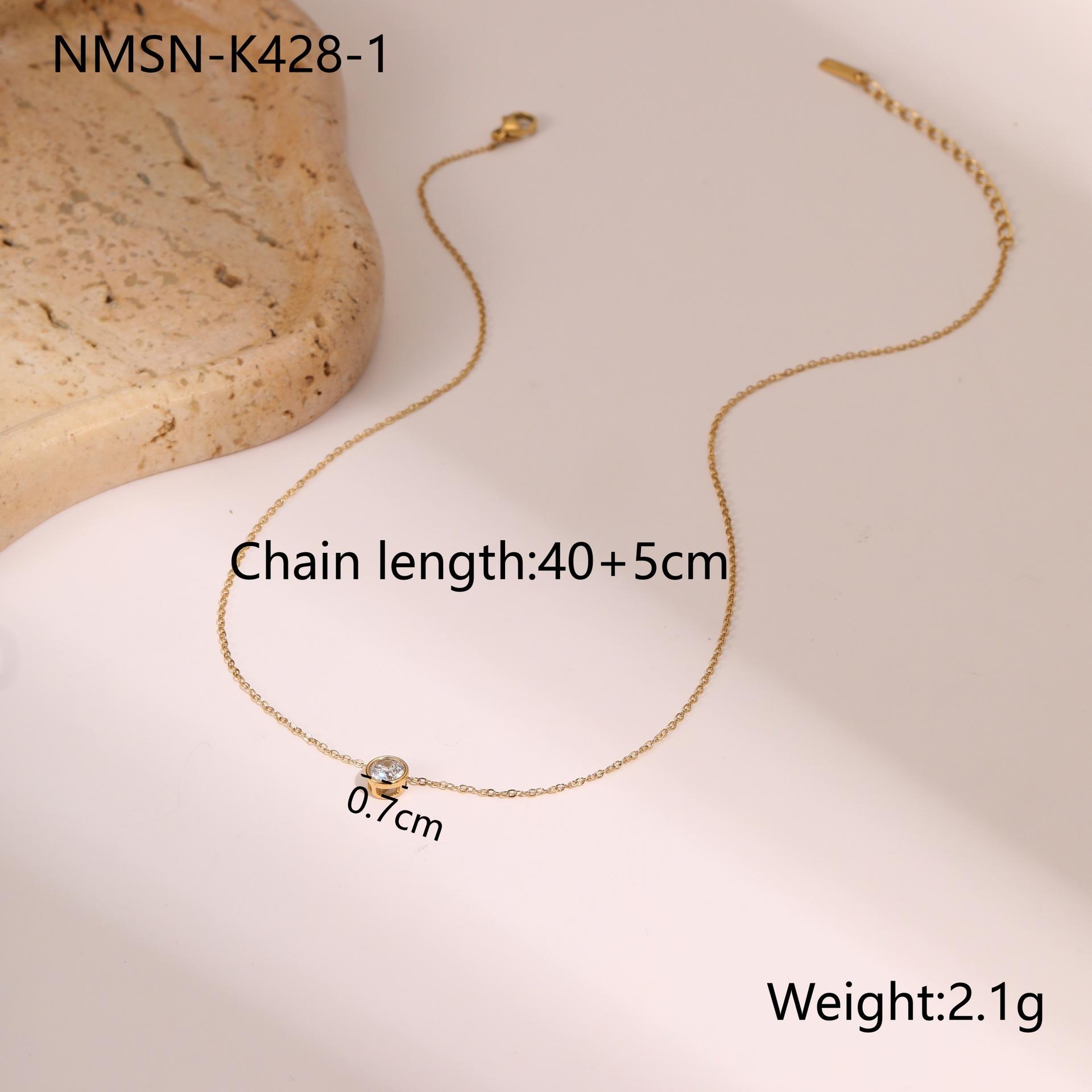GEMCHIC Women s Stainless Steel Gold Plated Zircon Pendant Necklace Fashion Luxury Jewelry