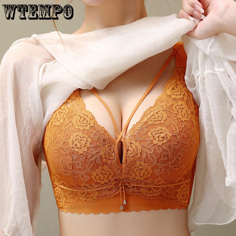 Women's Seamless Bra with Full Cup and Thin Design Gathered Bra for Women Anti Sagging and Double Breasted Plus Size Bra
